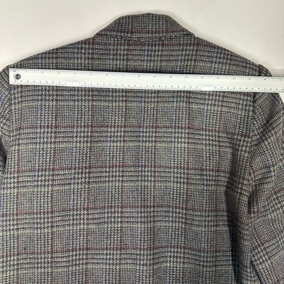 Vintage Plaid Wool Blend Blazer Size S/M Gray Classic Preppy Dark Academia - Picture 7 of 9